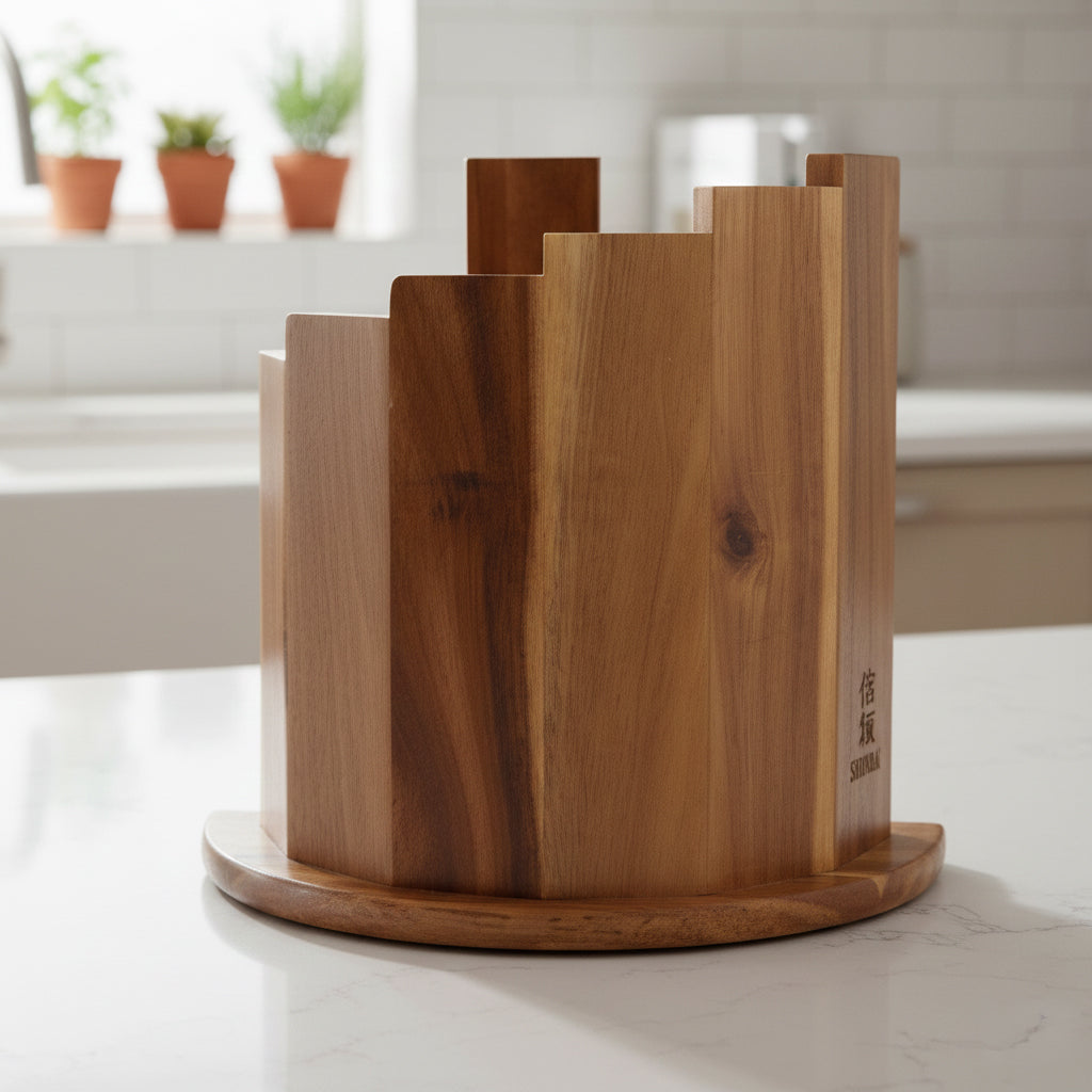 Shinrai Knives - Magnetic Knife Block Scalae - Acacia wood