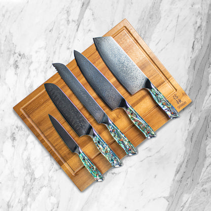 Shinrai Knives - Mother of Pearl Jewels Series 5-piece Damascus Knife Set