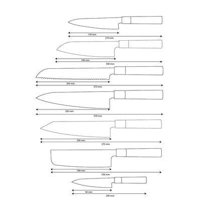 Shinrai Knives - Takumi Kaza 7-piece Damascus Knife Set