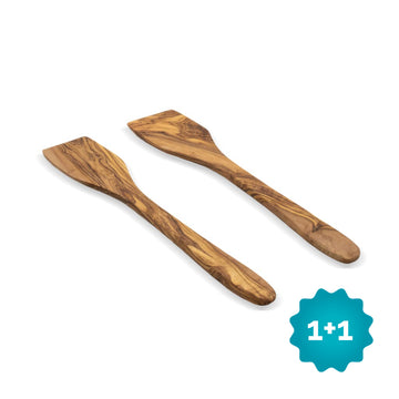 OVAL - Pure Olive Wood Spatula set 2-piece 30 cm