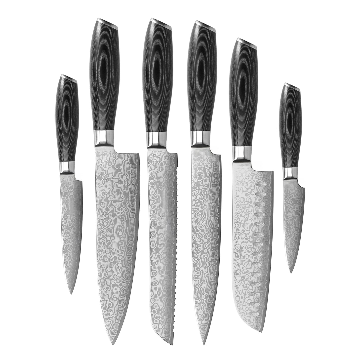 Couteaux Shinrai - Damast Pakka Wood Mega Bundle - Tout ce dont vous avez besoin