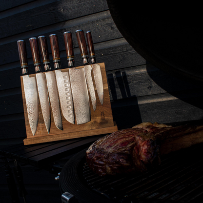 Shinrai Knives - Micarta Jewels 7-Piece Damascus Knife Set