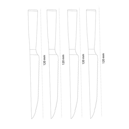 Shinrai Knives - Damascus Print 4 Steak knives 12 cm