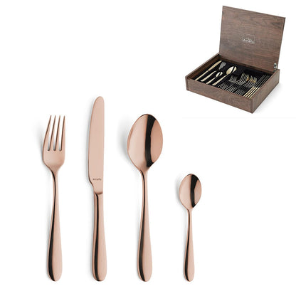 Amefa - Oxford 24-delige Bestekset 6 Personen PVD Hoogglans Koper - in luxe kist Bestekset Amefa 