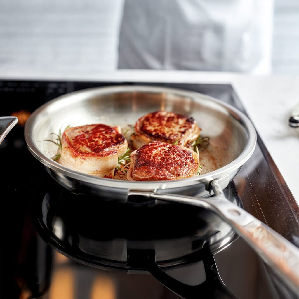 Stainless steel frying pans