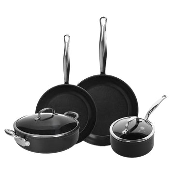 GreenPan - Barcelona Pro XL 6-delige Pannenset 18/24/28/30 cm - steelpan met deksel + 2 koekenpannen + stoofpan met deksel Pannenset GreenPan 