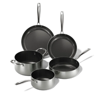 Cook & Pan - Ensemble de 5 poêles en acier inoxydable au miel
