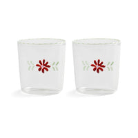 &Klevering - Glas flora rood set van 2 Drinkglazen &Klevering 