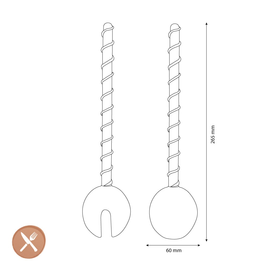 &Klevering - Saladebestek Sling - Roze Slabestek &Klevering 