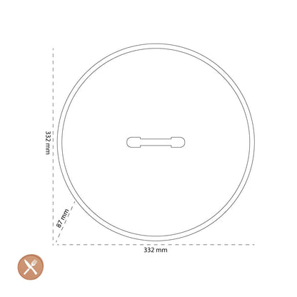 Le Creuset - Glazen Deksel passend op gietijzer en anti-aanbak 32cm Pannendeksel Le Creuset 