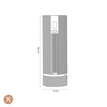 Peugeot - Line Elektrische Pepermolen aluminium carbon 15cm Pepermolen Peugeot 