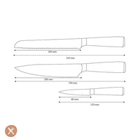 Shinrai Knives - Damascus Print Epoxy Onyx 3-delige Messenset - Koksmes + Broodmes + Schilmes Messenset Shinrai Knives 