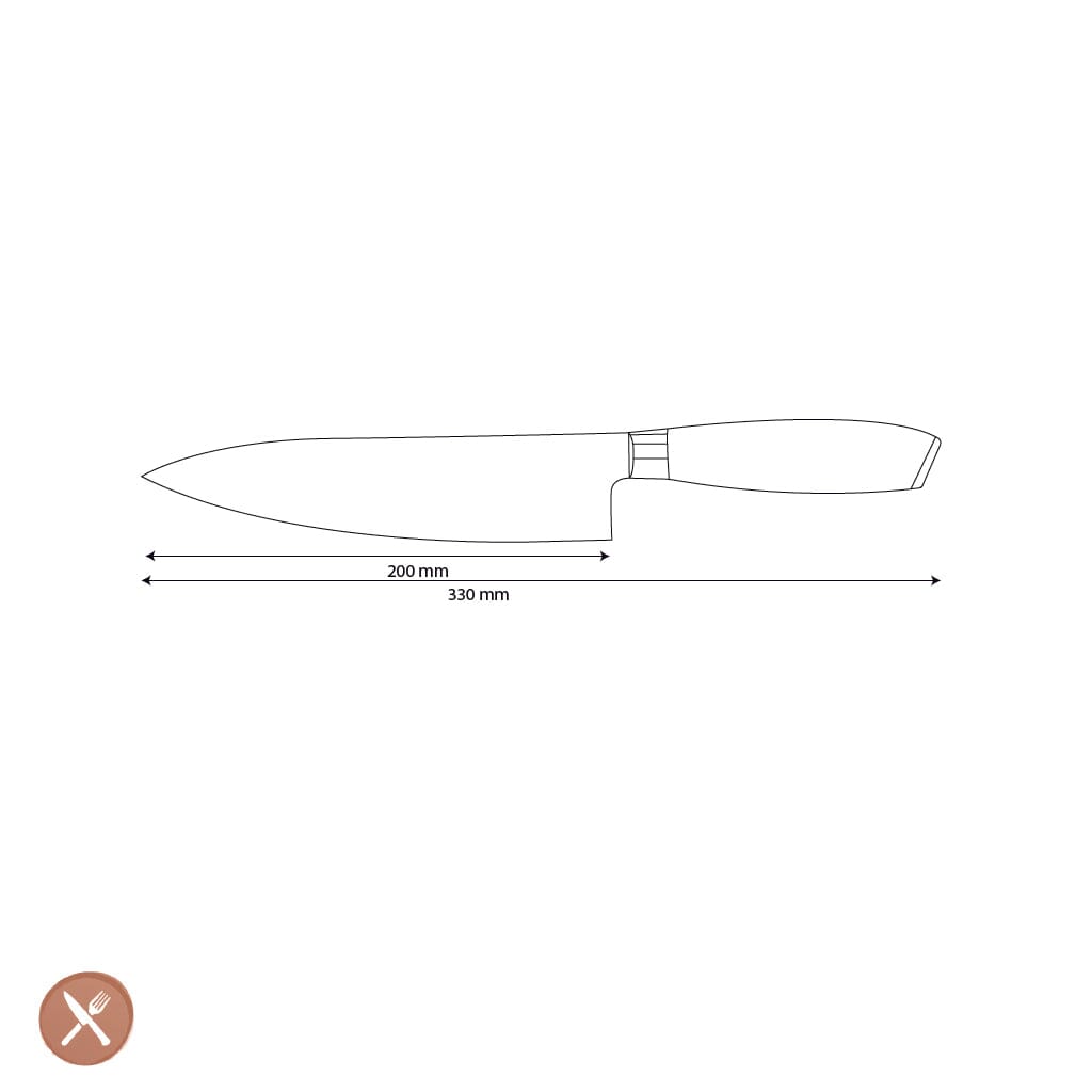 Shinrai Knives - Damast Pakka Wood Koksmes 20 cm Koksmes Shinrai Knives 