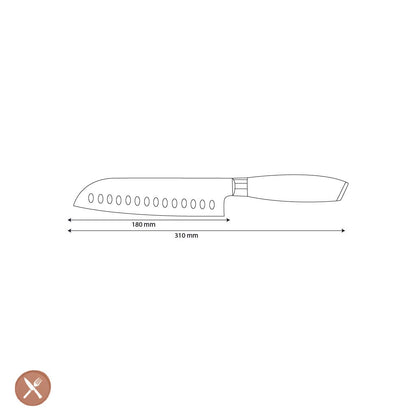 Shinrai Knives - Damast Pakka Wood Santoku 18 cm Santokumes Shinrai Knives 