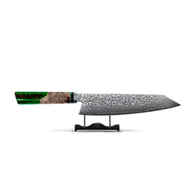 Shinrai Knives - Emerald Octagon Damascus Kiritsuke 23 cm - Special Edition Kiritsukemes Shinrai Knives 