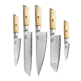 Shinrai Knives - Hikari Damascus 5-delige messenset Messenset Shinrai Knives 