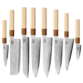 Shinrai Knives - Kirameki Damascus 8-delige messenset Messenset Shinrai Knives 