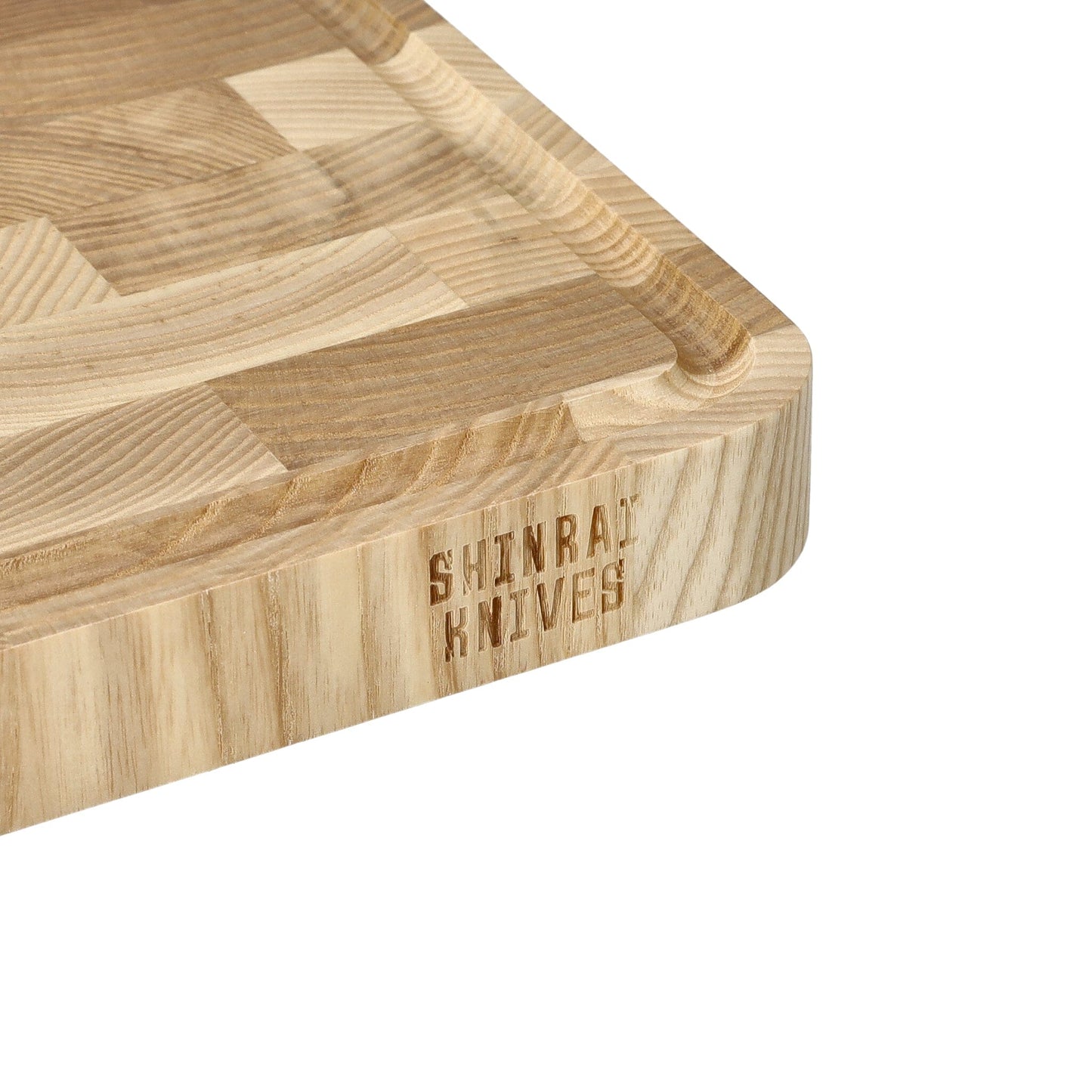 Shinrai Knives - Luxe Snijplank Essenhout - Kopshout - 35 × 25 × 2.5 cm Houten snijplank Shinrai Knives 