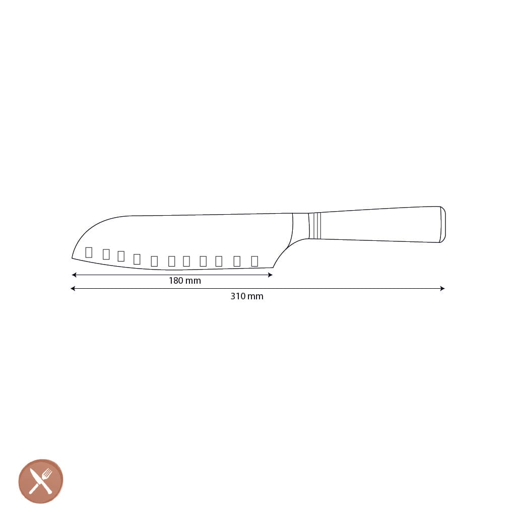 Shinrai Knives - Micarta Jewels Damascus Santoku 18 cm Santokumes Shinrai Knives 