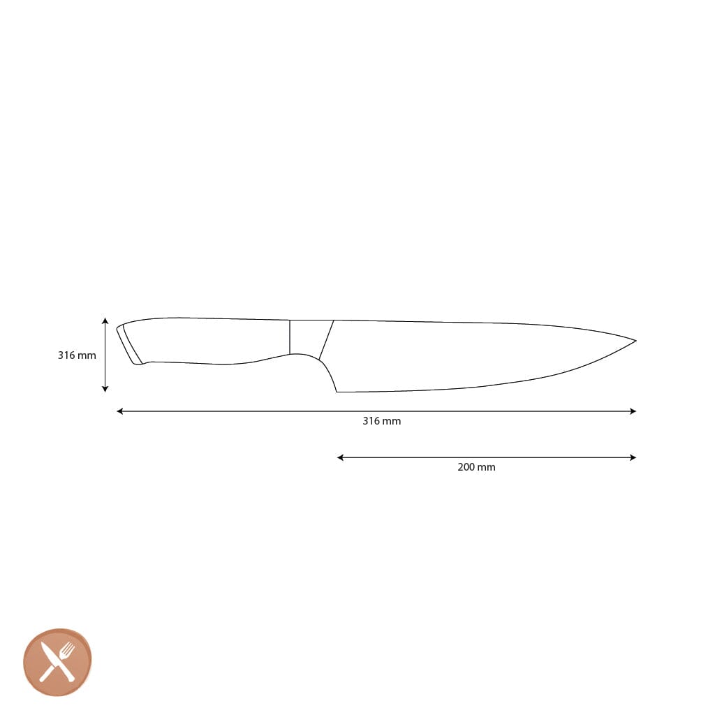 Shinrai Knives - Parelmoer Jewels Damascus Koksmes 20 cm Koksmes Shinrai Knives 