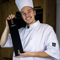 Shinrai Knives - Parelmoer Jewels Damascus Santoku mes 18 cm Santokumes Shinrai Knives 