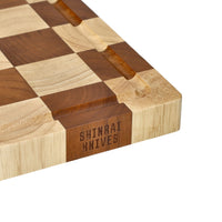 Shinrai Knives - Planche à découper de luxe pour échecs - Bois de bout - Ensemble
