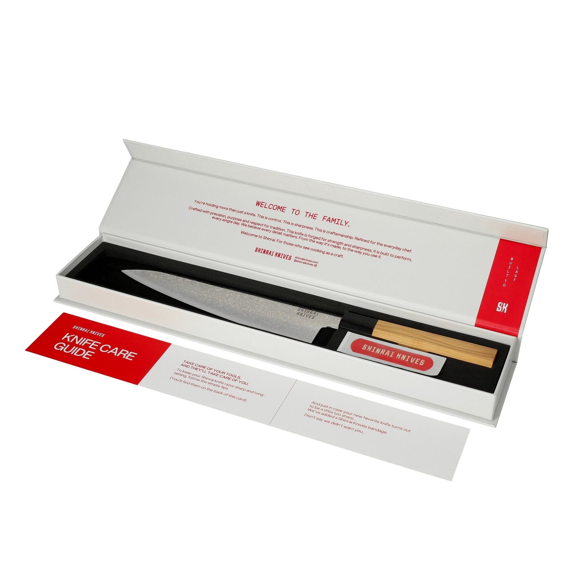 Shinrai Knives - Takumi Kaza 5-delige Damascus Messenset - Koksmes + Broodmes + Nakiri + Santoku + Schilmes Messenset Shinrai Knives 