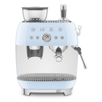 Smeg - Espressomachine | Pastelblauw | Jaren 50 | Handmatige espressomachine met geïntegreerde bonenmaler Handmatige Espressomachine Smeg 