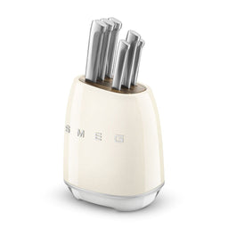 SMEG - Messenblok met 6 messen Creme Messenset met blok Smeg 
