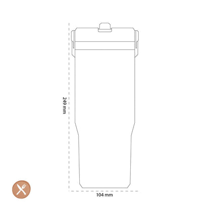 Stanley - De IceFlow™ Flip Straw Beker 0,89L Charcoal Thermosfles Stanley 