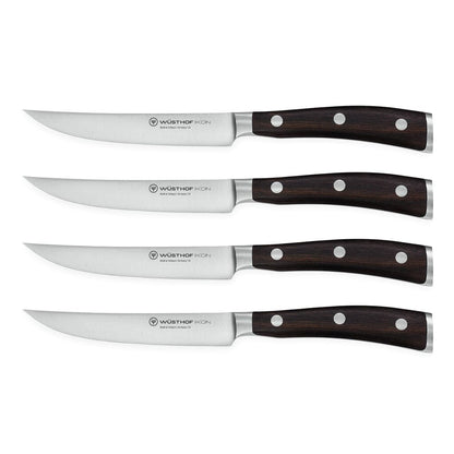 Wusthof - Coffret de 4 couteaux à steak Ikon - Manche en bois