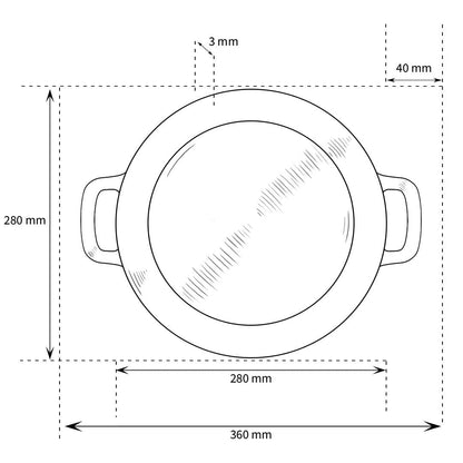 COMBEKK - Sous-Chef Braadpan 28CM - Zwart Braadpan Combekk 