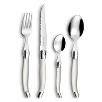 Lou Laguiole - 24-pc cutlery set in open window box - pearl Bestekset Lou Laguiole 